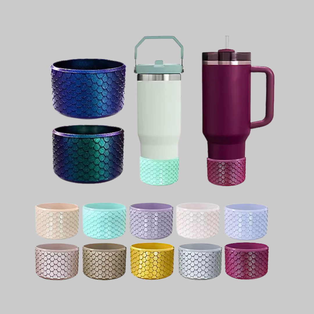 Fish Scale Bottom Silicone Tumbler Boot