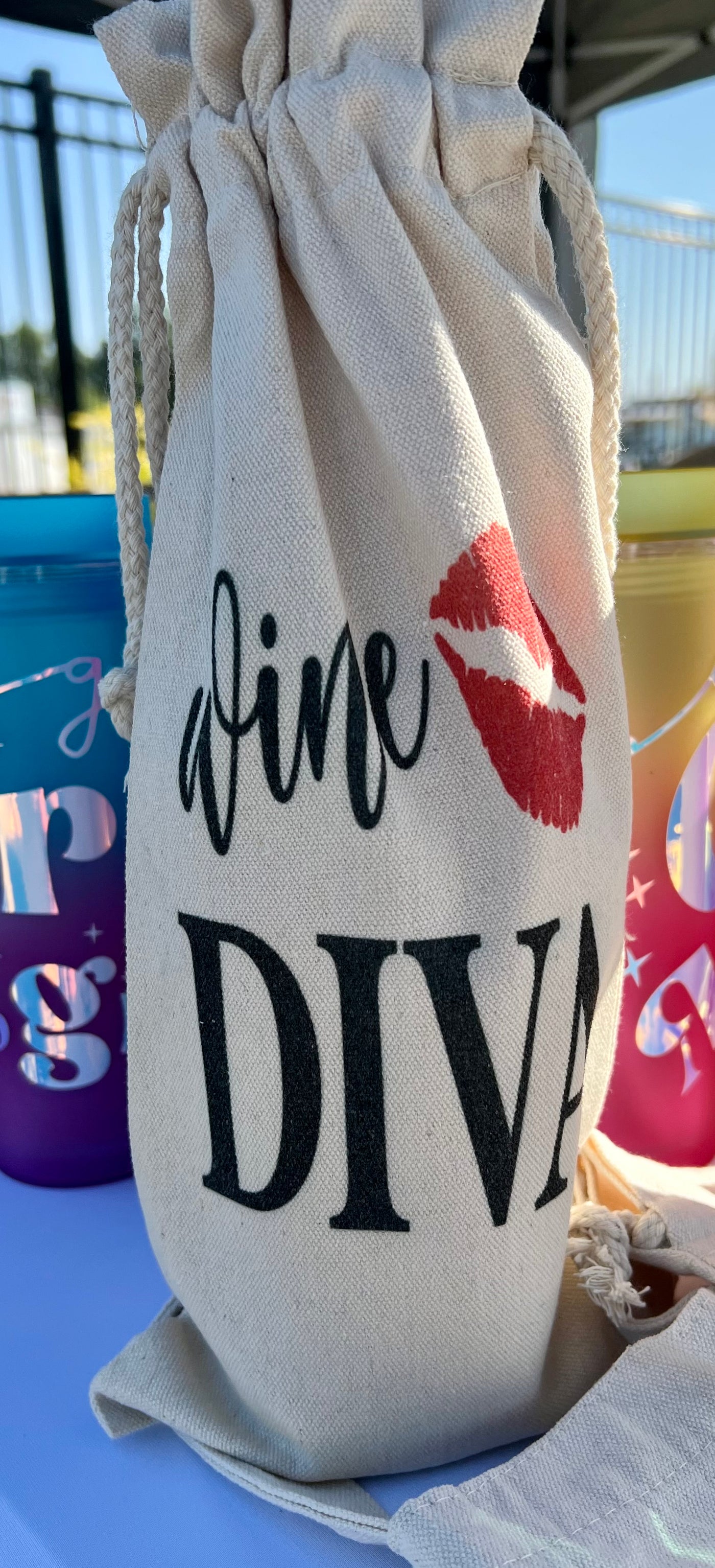 Cotton Canvas Wine Bag - Wine DIVA