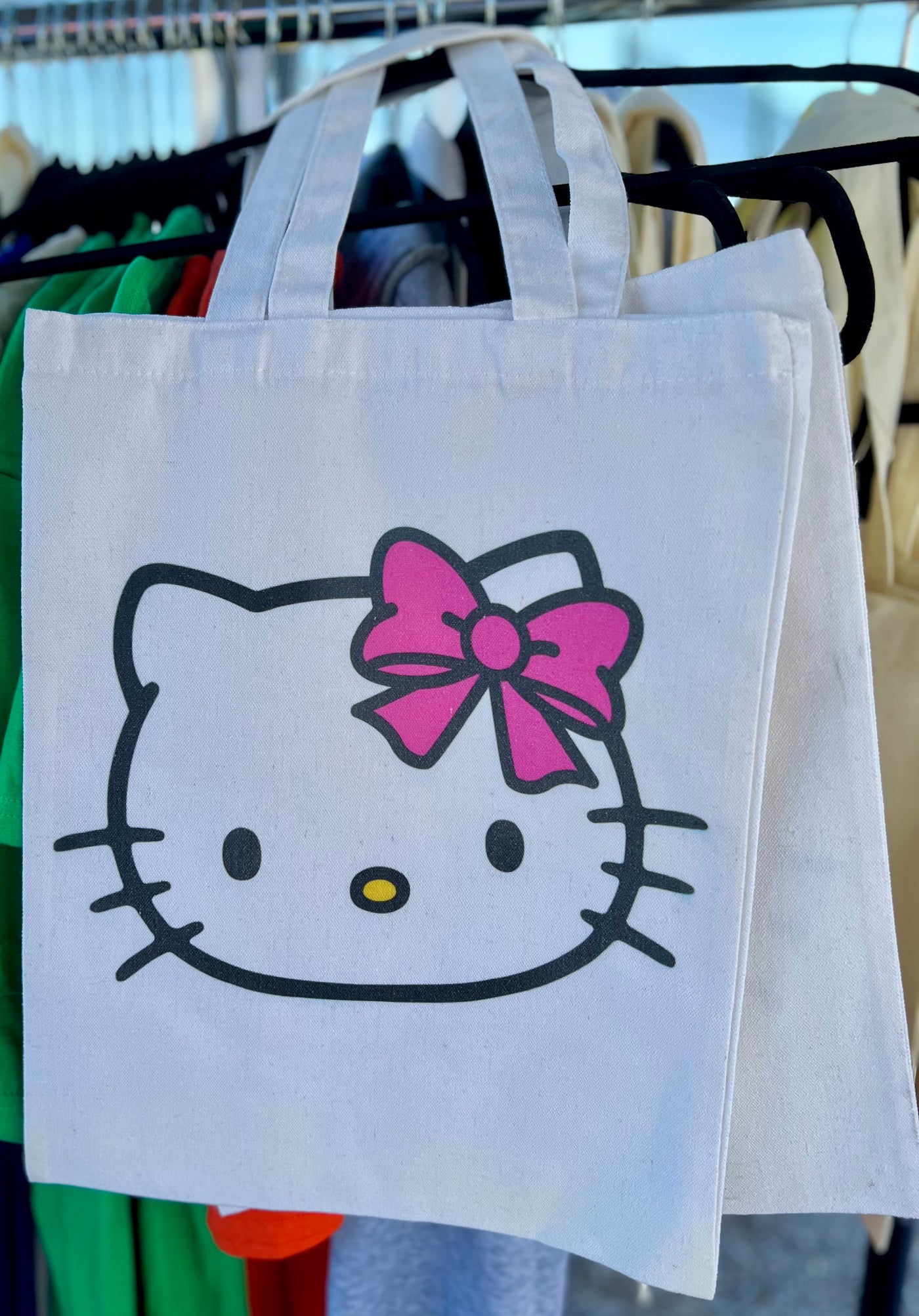 Cute Pink and White Kitty Canvas bag