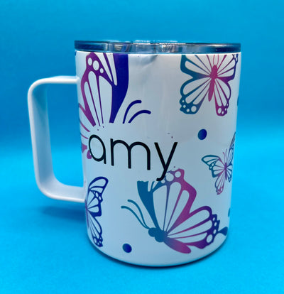 12 oz Mug Tumbler with Butterflies