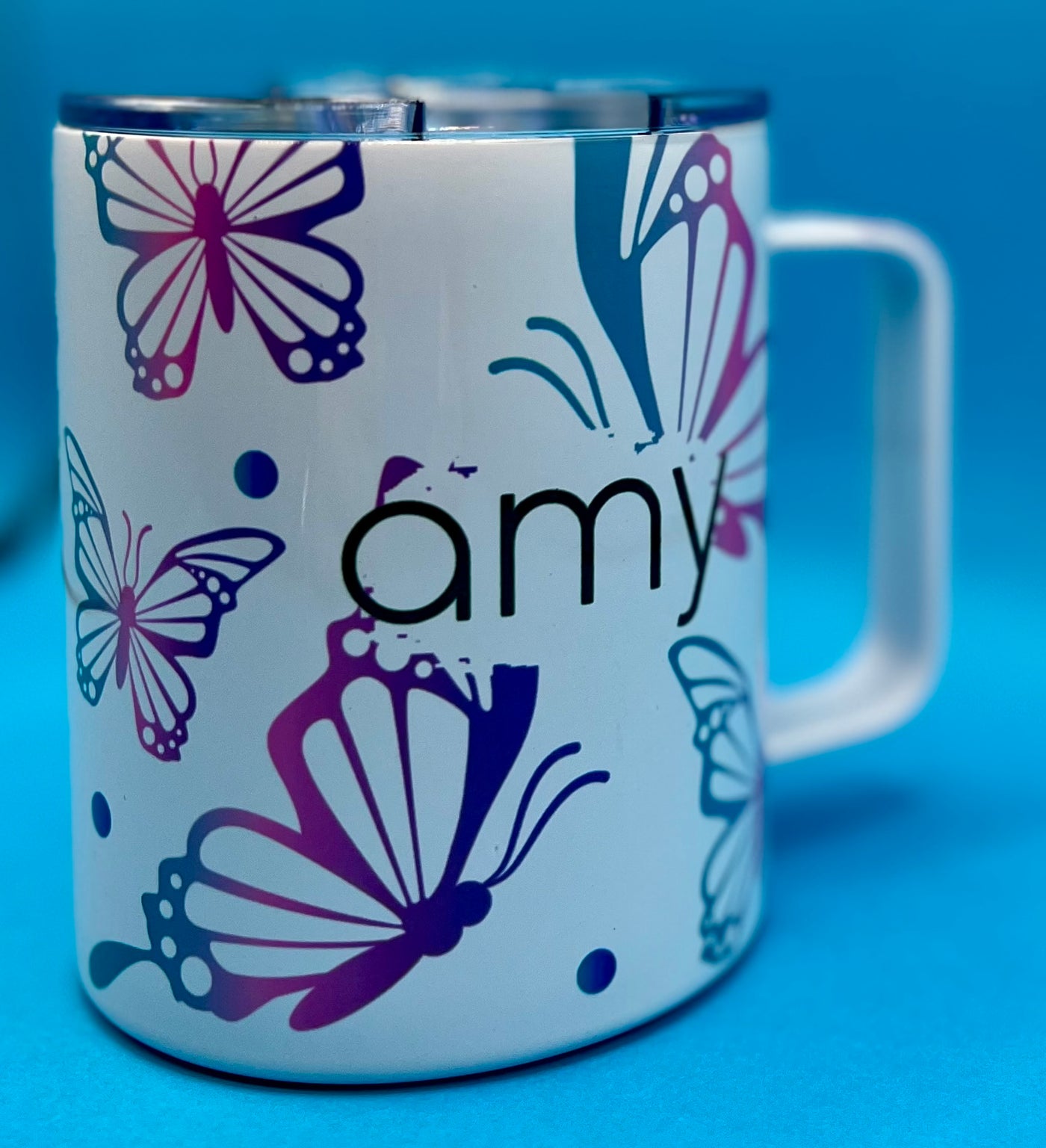 12 oz Mug Tumbler with Butterflies