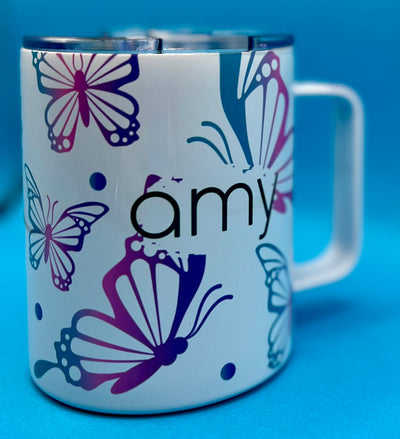 12 oz Mug Tumbler with Butterflies