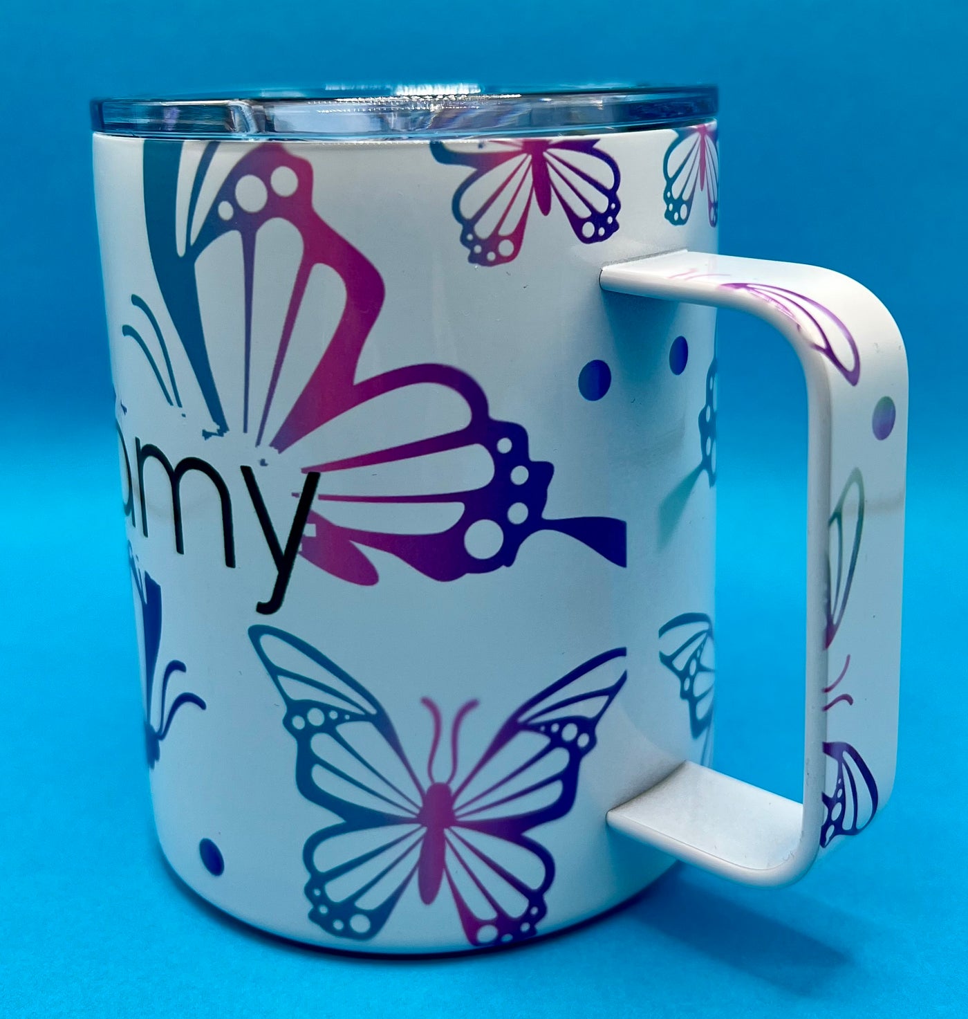 12 oz Mug Tumbler with Butterflies